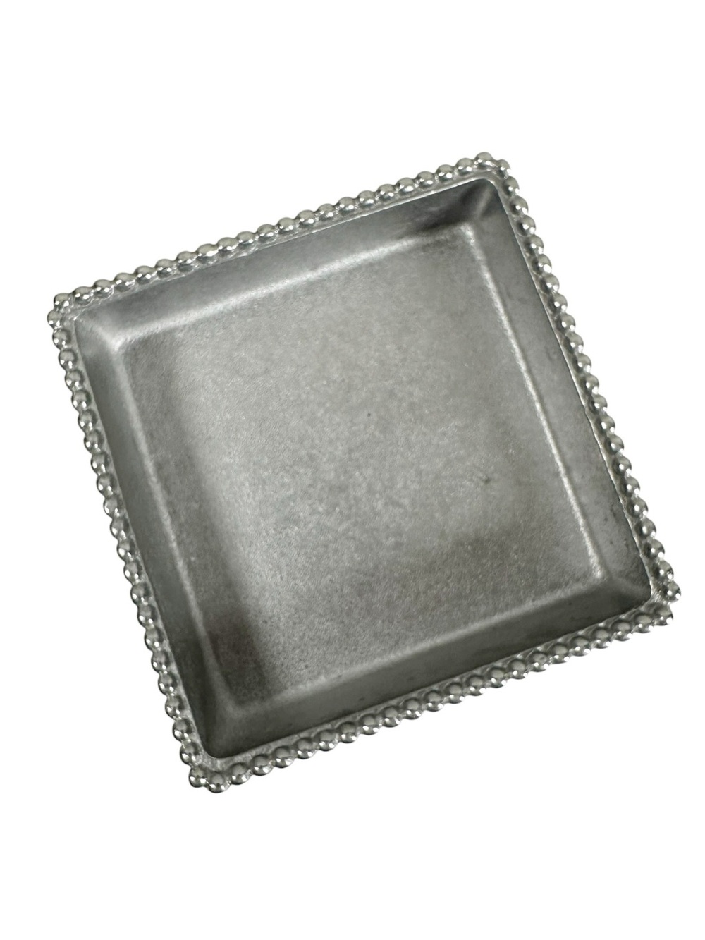 Mariposa Silver Square Beaded Tray